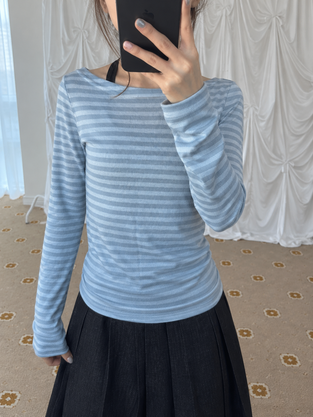 Cloudy Stripe Long Sleeve Top