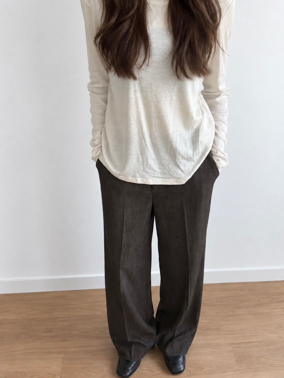 Textured Straight Pants