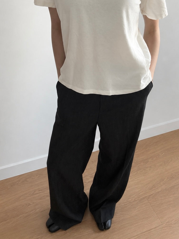 Textured Straight Pants