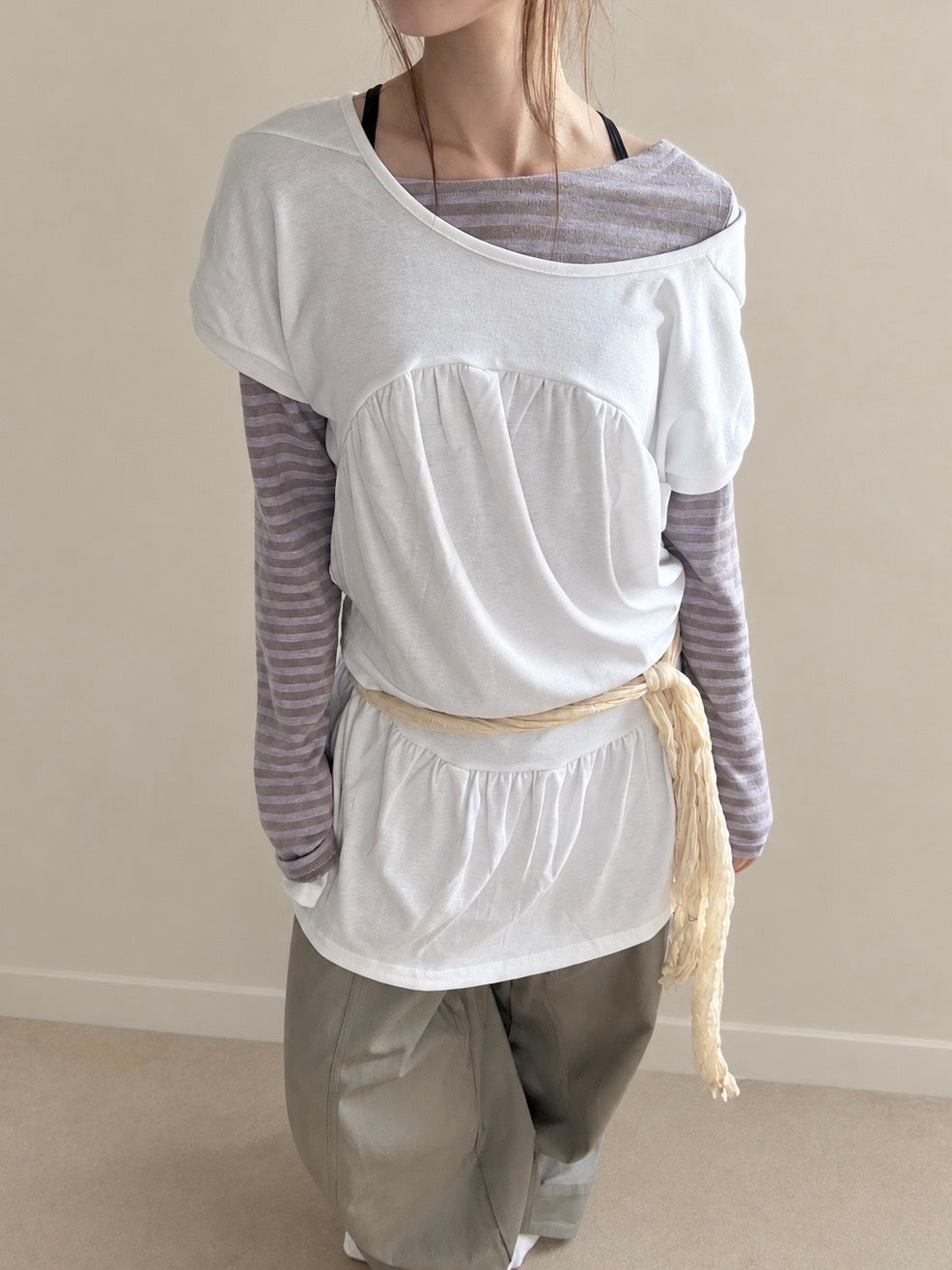 Cloudy Stripe Long Sleeve Top