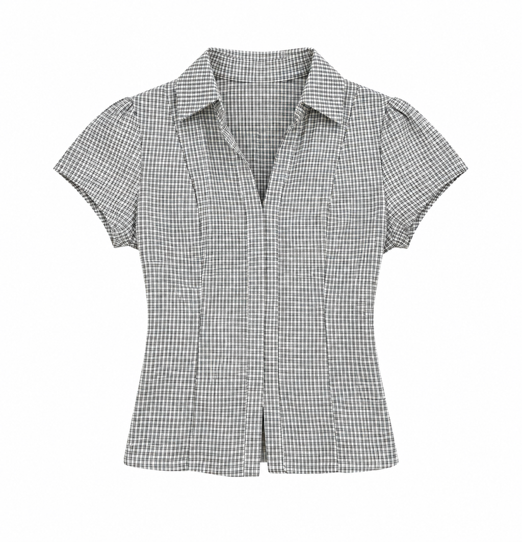 Vintage Check Blouse