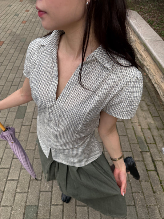 Vintage Check Blouse