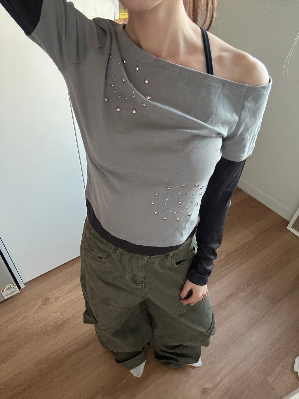 Silver Spiral Layered Top