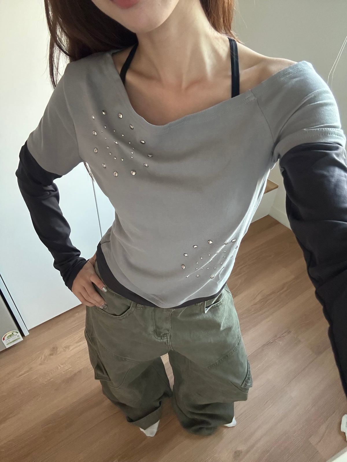 Silver Spiral Layered Top