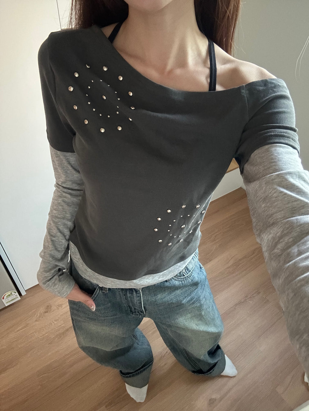 Silver Spiral Layered Top