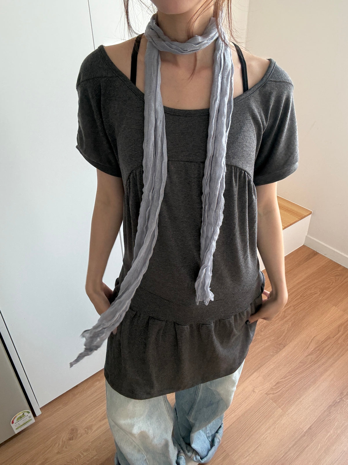 Gathered Peplum Top
