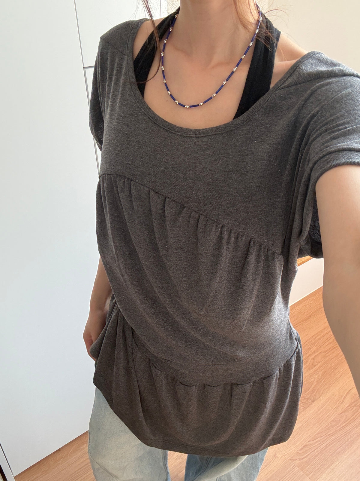 Gathered Peplum Top