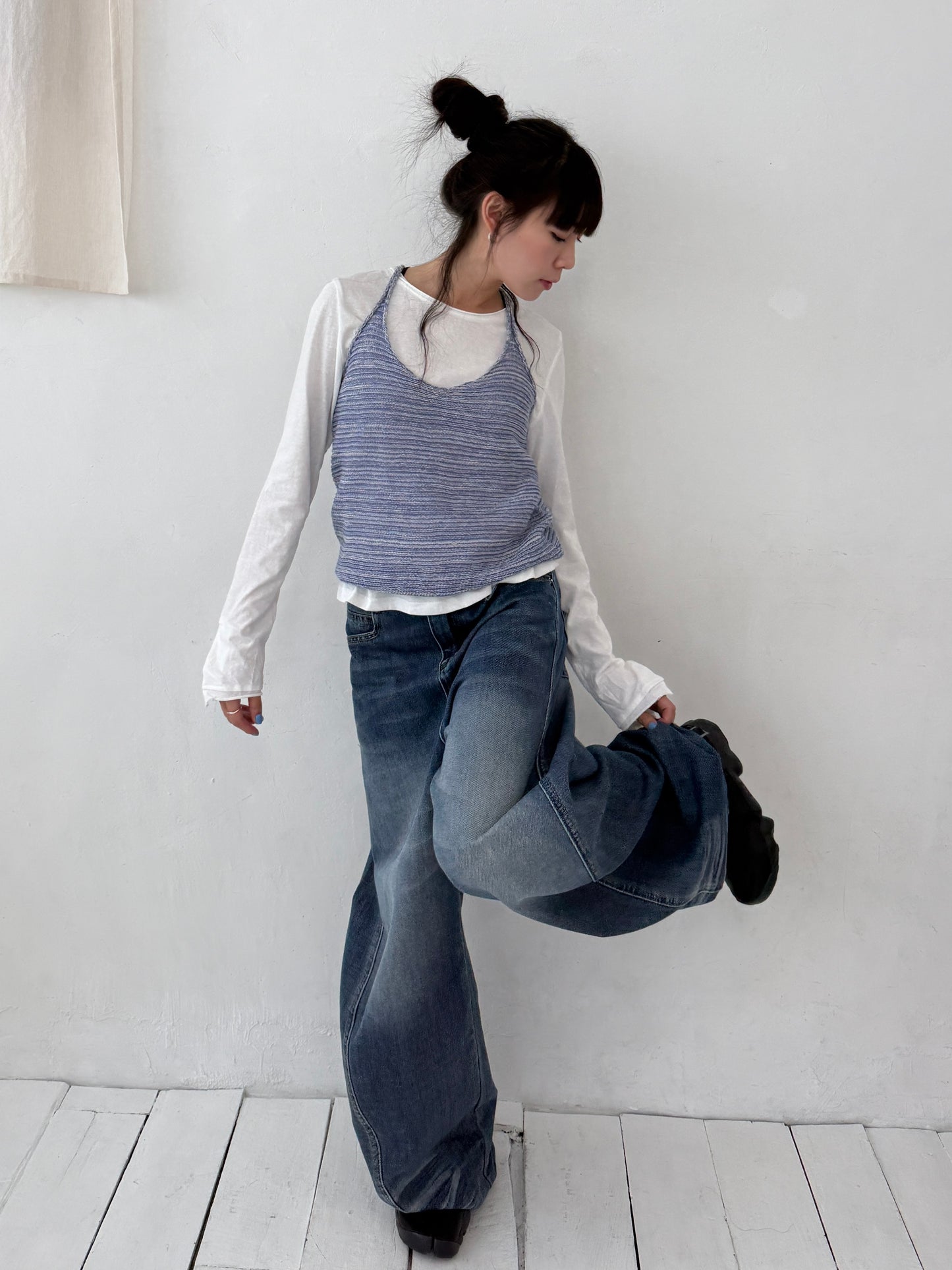 Dark Blue Wide Denim