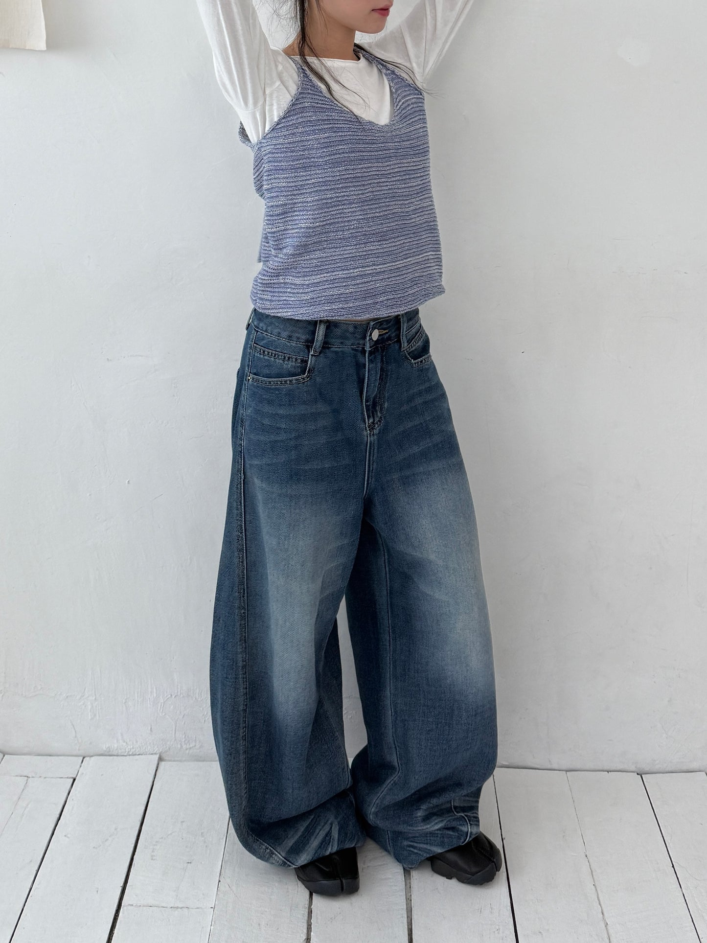 Dark Blue Wide Denim
