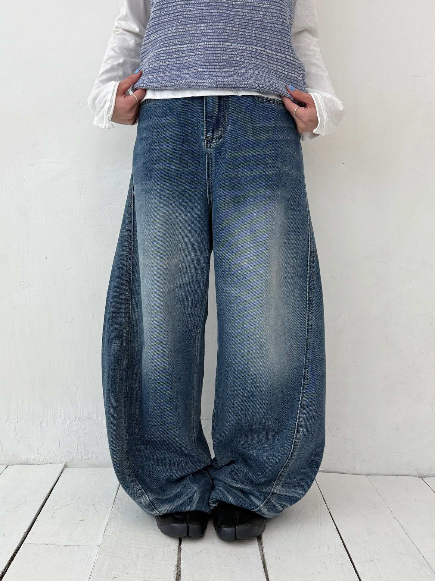 Dark Blue Wide Denim