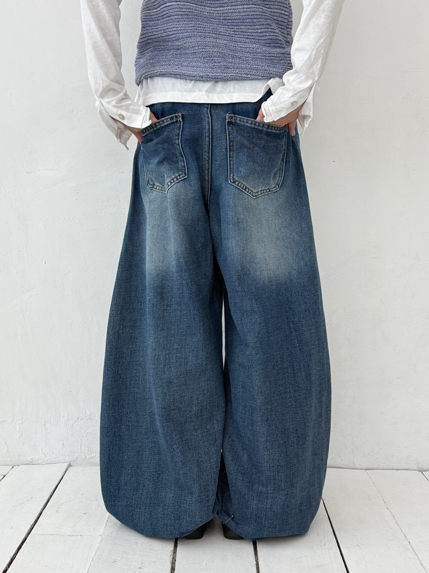 Dark Blue Wide Denim