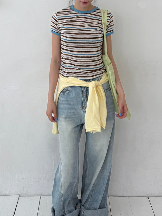 Brownie Stripe Top